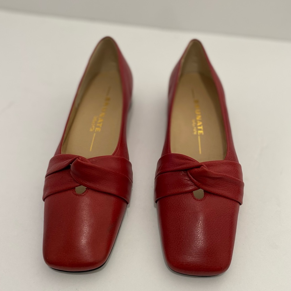 Brunate Hand Italian Made Red Loafers Size 37.5